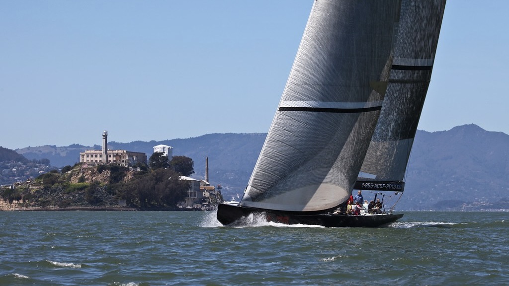 America’s Cup Sailing Experience sailing past Alcatraz