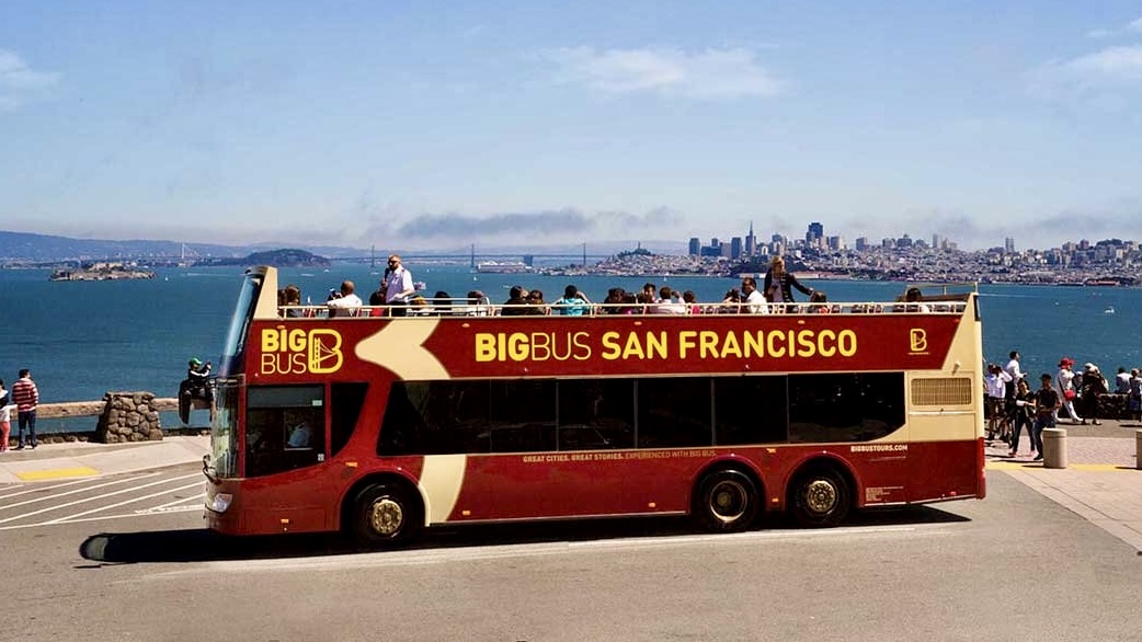 Big Bus Tour overlooking San Francisco Bay
