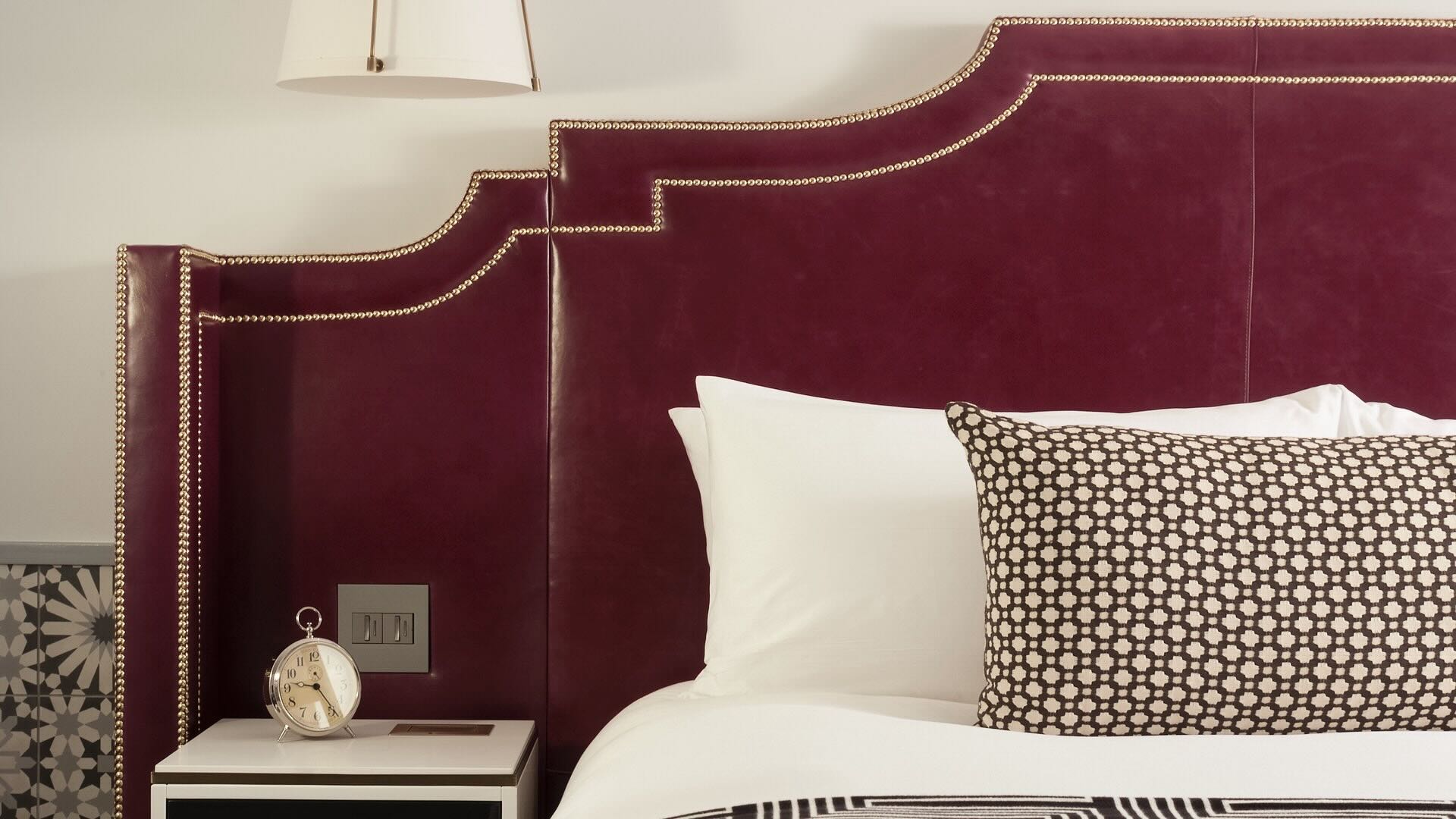 Hotel Californian, bed and headboard in red copy